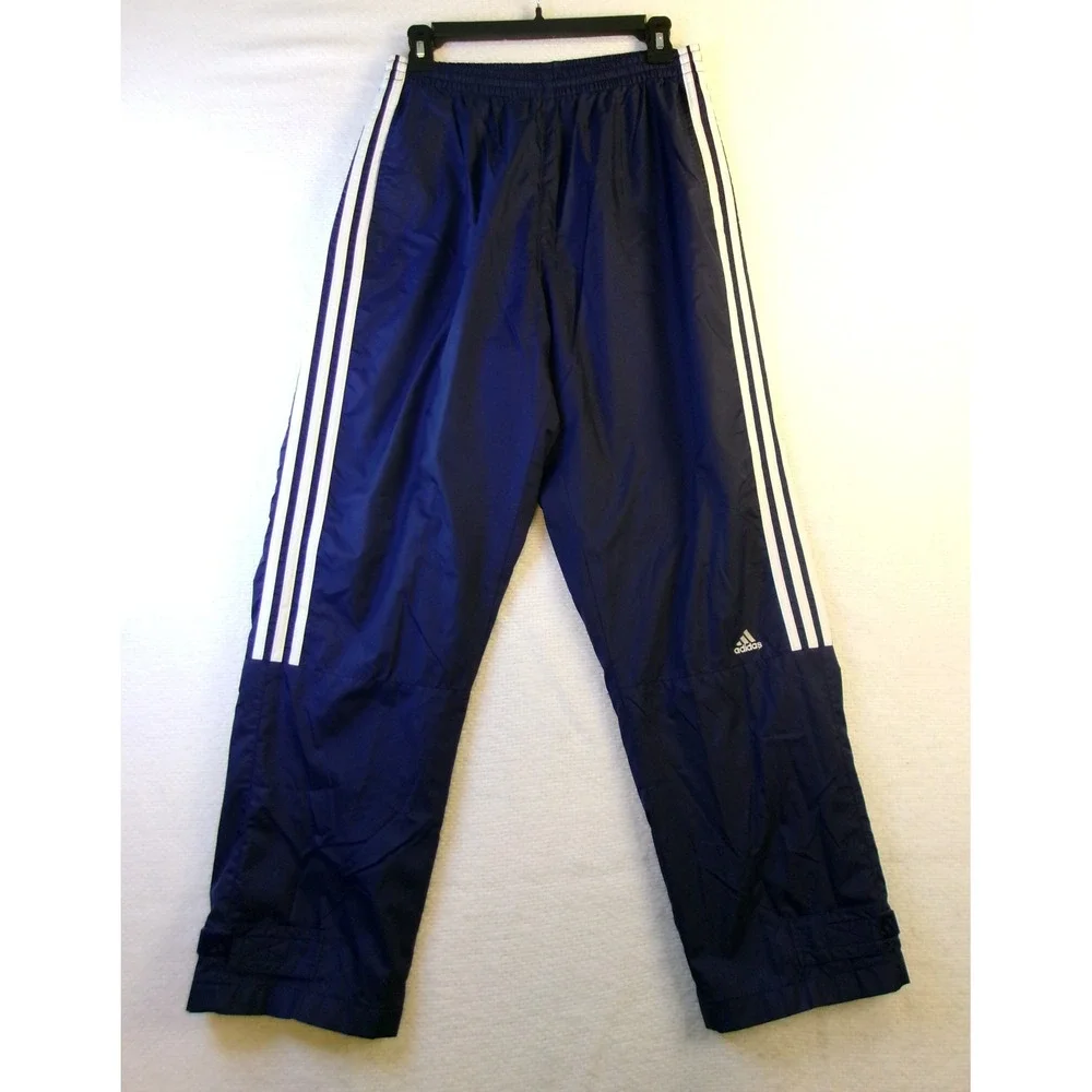 Adidas Vintage Navy Blue 3-Stripe Wind Track Pants Mens Medium‎ AUZ001 01/02